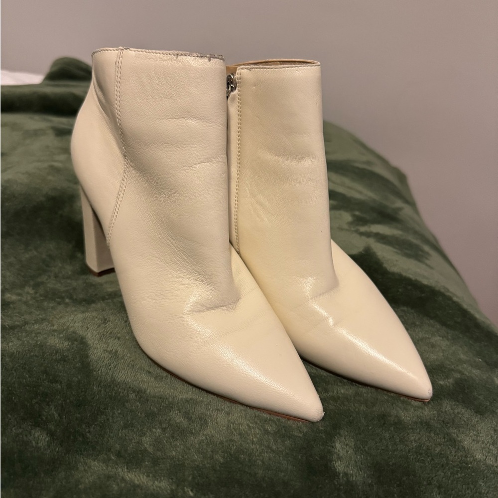 Marc Fisher Cream Ankle Booties